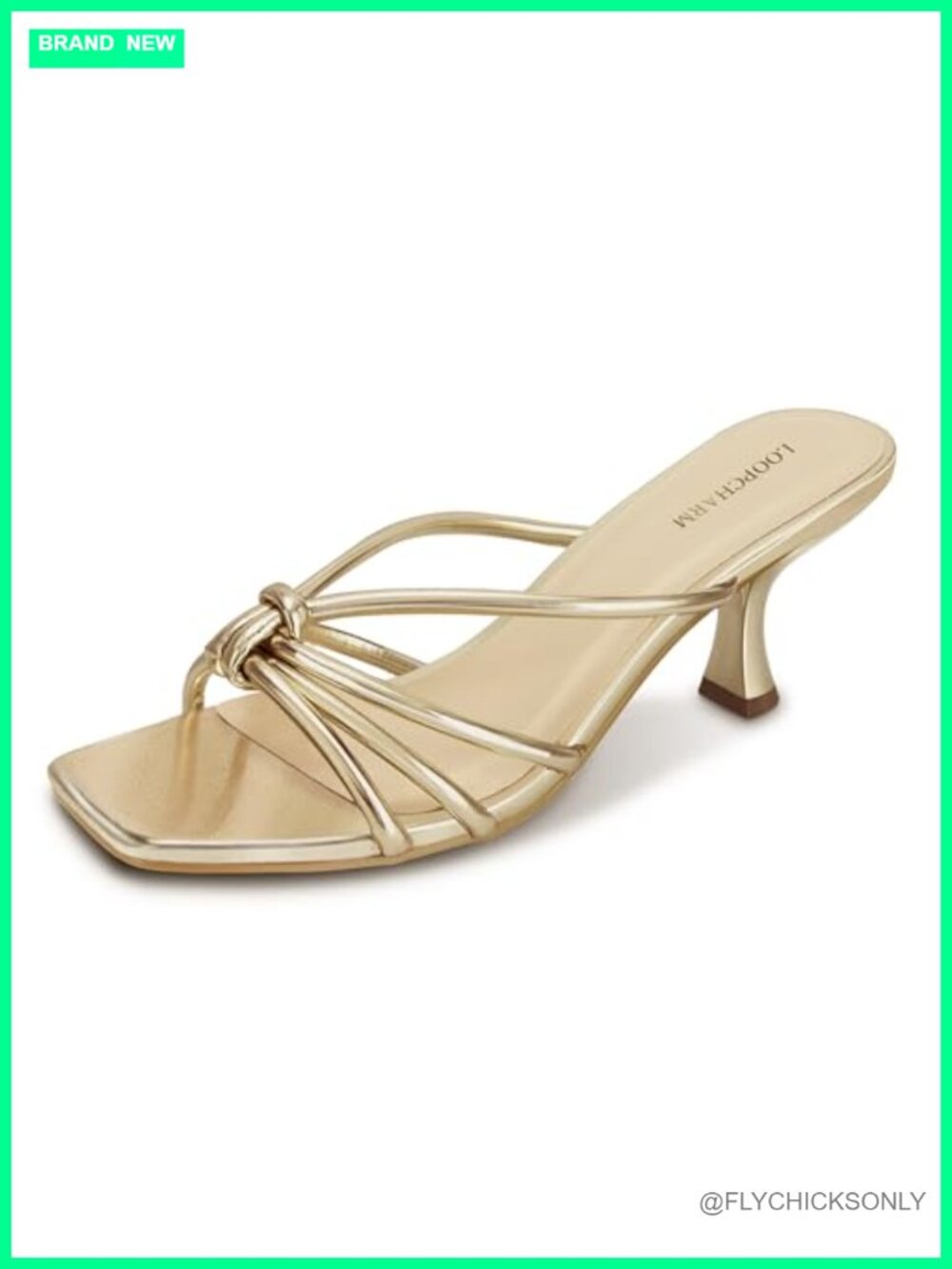 Kitten Heel Strappy Knot Square Peep Toe Slip On Mule Sandals